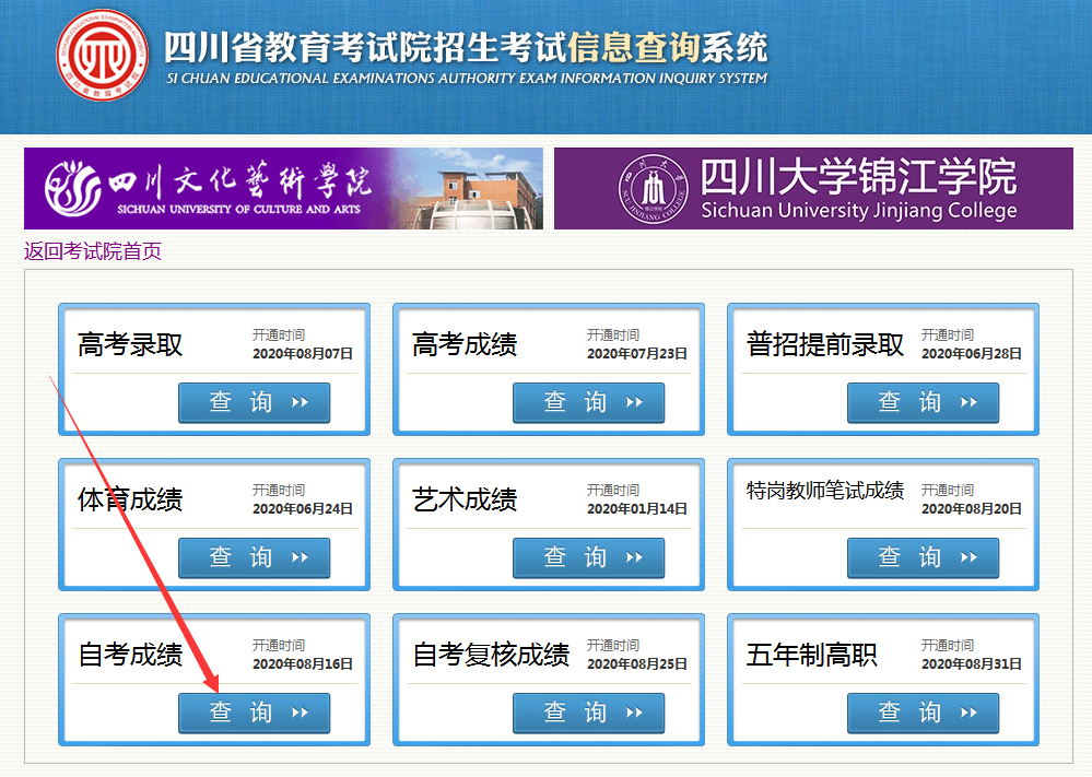 四川省自学考试成教查询入口